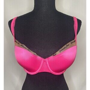 Victoria's Secret Mesh Logo Very Sexy Lined‎ Balconette Pink Bra 34DD